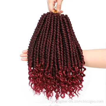12Inch Curly End Senegalese Twist Braiding Hair Styles Jamaican Twist Braid Body Wave Crochet Braid Hair Twist